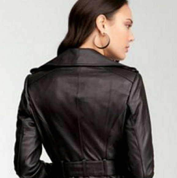 Bebe Hi Low leather trench coat sz Medium New - Picture 4 of 8